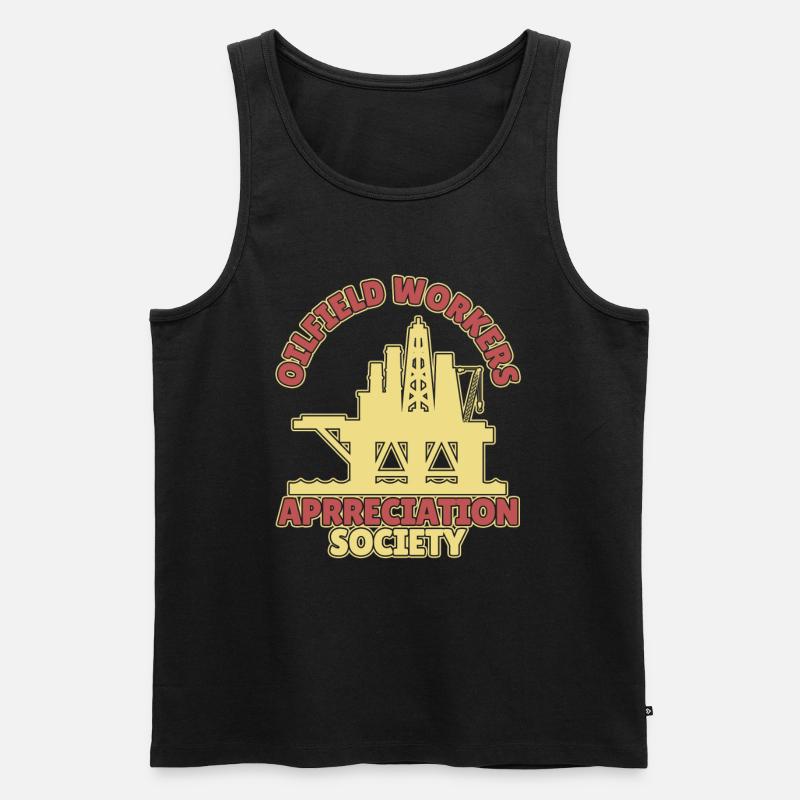 Ölfeld Bohrinsel - Männer Premium Bio Tank Top - Schwarz