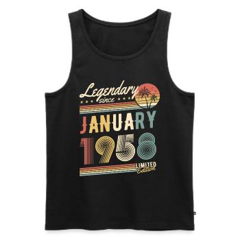 Legendary Since January 1958 Limited Edition - Männer Premium Bio Tank Top - Schwarz - Vorne - Michal (187cm)