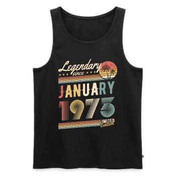 Legendary Since January 1973 Limited Edition - Männer Premium Bio Tank Top - Schwarz - Vorne - Michal (187cm)