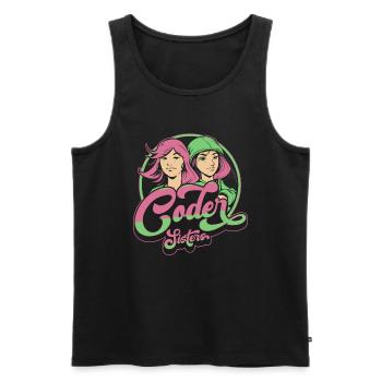 Entwickler Coder Programmierer Schwester - Männer Premium Bio Tank Top - Schwarz - Vorne - Michal (187cm)