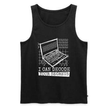 Entwickler Coder Programmierer Dekodieren - Männer Premium Bio Tank Top - Schwarz - Vorne - Michal (187cm)
