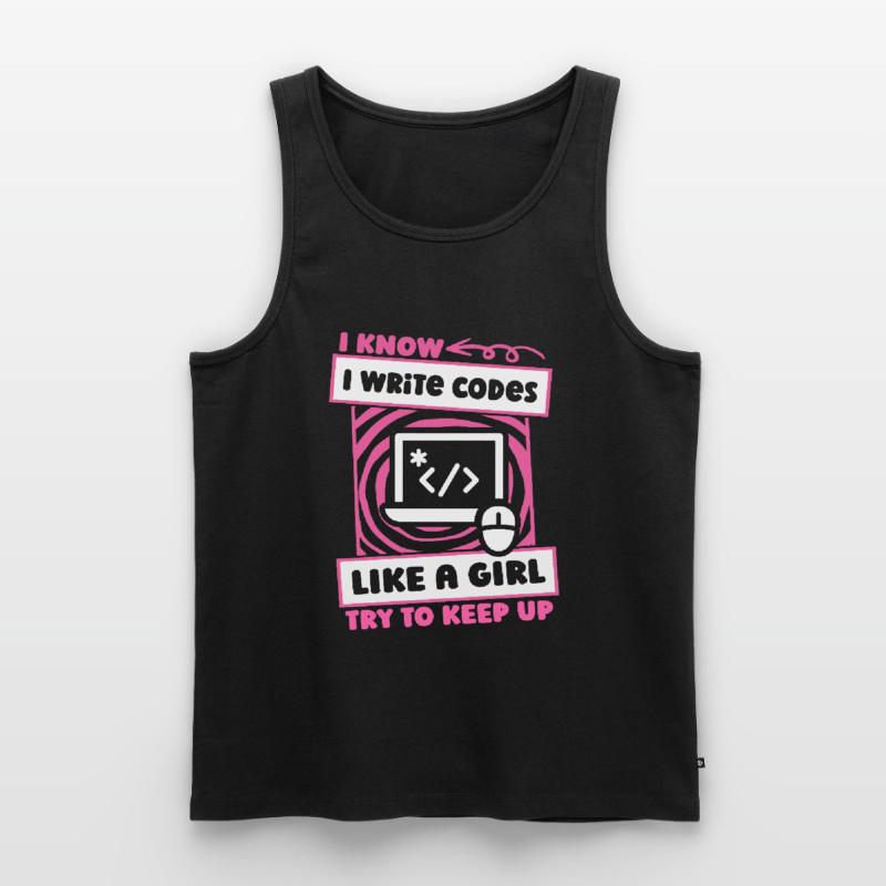 Developer Coder Programmer Girl Men's Premium Organic Tank Top