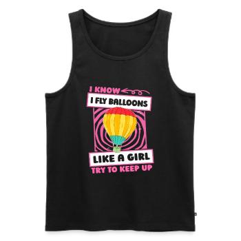 Heißluftballon Ballonfahren Mädchen - Männer Premium Bio Tank Top - Schwarz - Vorne - Michal (187cm)