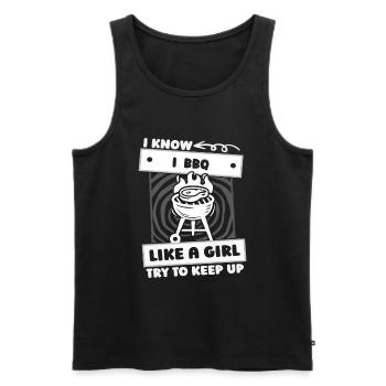 Filles BBQ - Débardeur bio Premium Homme - noir - Devant - Michal (187cm)