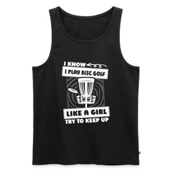 Frisbee Golf Disc Golf Filles - Débardeur bio Premium Homme - noir - Devant - Michal (187cm)