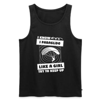 Paragleiter Paragleiten Mädchen - Männer Premium Bio Tank Top - Schwarz - Vorne - Michal (187cm)
