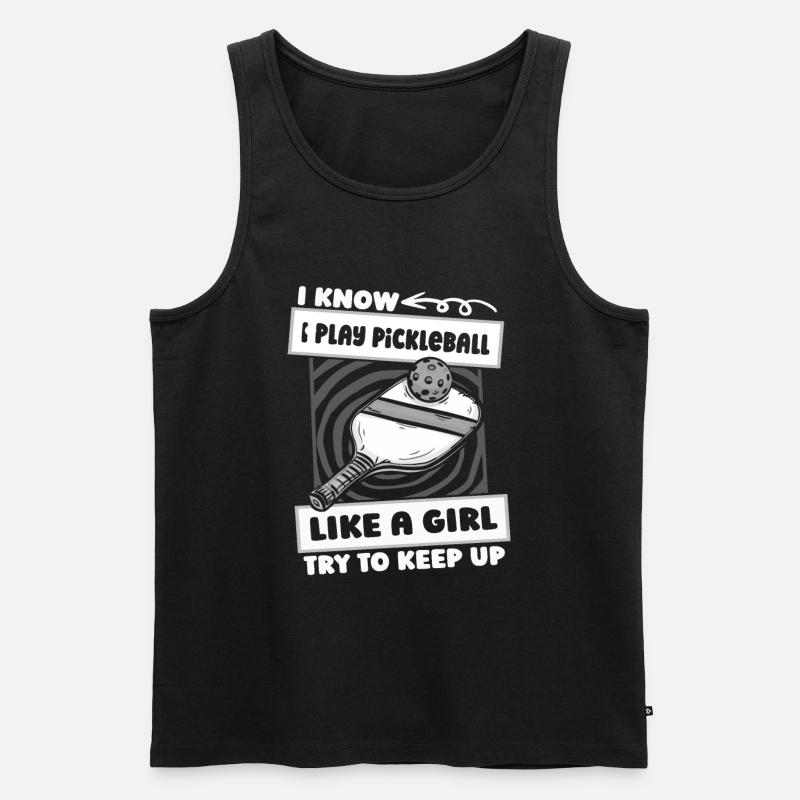 Pickleball Mädchen - Männer Premium Bio Tank Top - Schwarz