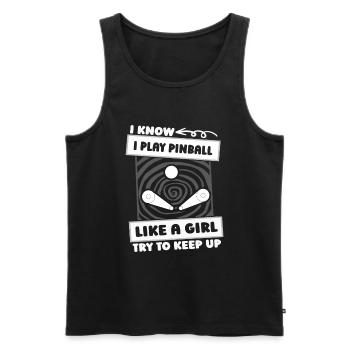Pinball Mädchen - Männer Premium Bio Tank Top - Schwarz - Vorne - Michal (187cm)