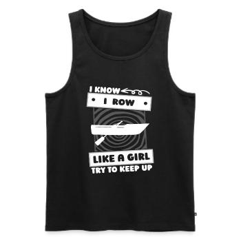 Rowing Girls - Men's Premium Organic Tank Top - black - Front - AI Model Male 178 light (178cm)