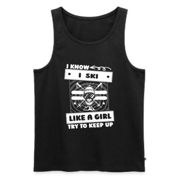 Skiing Apres Ski Girls - Men's Premium Organic Tank Top - black - Front - Michal (187cm)