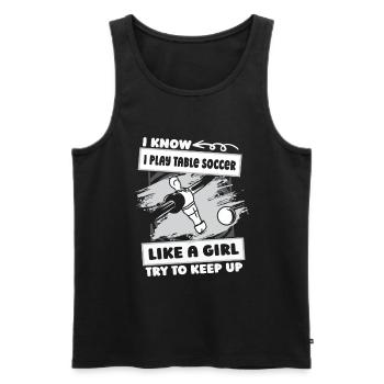 Tischfußball Kicker Mädchen - Männer Premium Bio Tank Top - Schwarz - Vorne - Michal (187cm)
