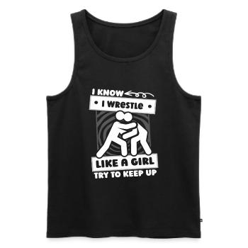 Wrestling Wrestler Mädchen - Männer Premium Bio Tank Top - Schwarz - Vorne - Michal (187cm)