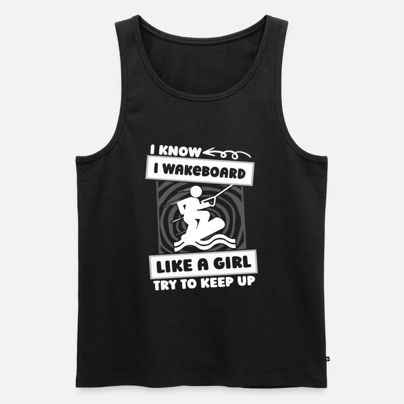 Wakeboard Wakeboarder Mädchen - Männer Premium Bio Tank Top - Schwarz