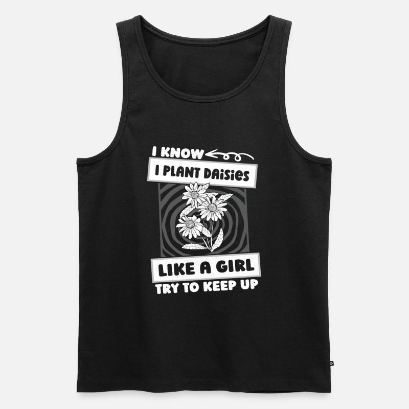 Gänseblume Gänseblümchen Mädchen - Männer Premium Bio Tank Top - Schwarz