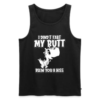 Trex T Rex Dino Humour - Débardeur bio Premium Homme - noir - Devant - Michal (187cm)