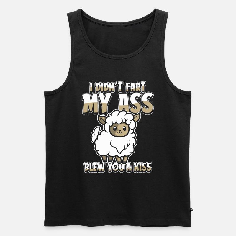 Schaf Ironisch - Männer Premium Bio Tank Top - Schwarz