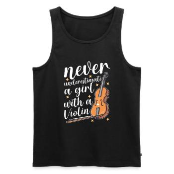 Violin Violin Girl - Men's Premium Organic Tank Top - black - Front - Michal (187cm)