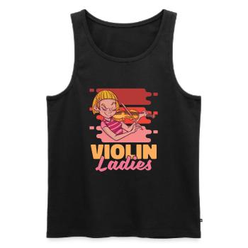 Violine Geige Damen - Männer Premium Bio Tank Top - Schwarz - Vorne - Michal (187cm)