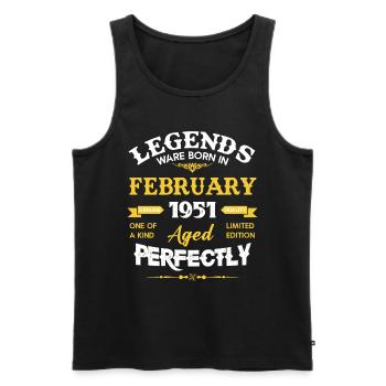 Vintage Aged To Perfection February 1951 - Men's Premium Organic Tank Top - black - Front - Michal (187cm)