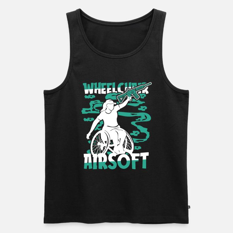 Airsoft Rollstuhl - Männer Premium Bio Tank Top - Schwarz