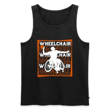 Fauteuil roulant de ballon chasseur - Débardeur bio Premium Homme - noir - Devant - Michal (187cm)