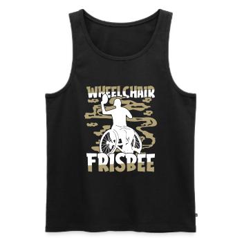 Frisbee Rollstuhl - Männer Premium Bio Tank Top - Schwarz - Vorne - AI Model Male 178 light (178cm)