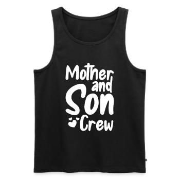 Maman Mère Fils - Débardeur bio Premium Homme - noir - Devant - AI Model Male 178 light (178cm)