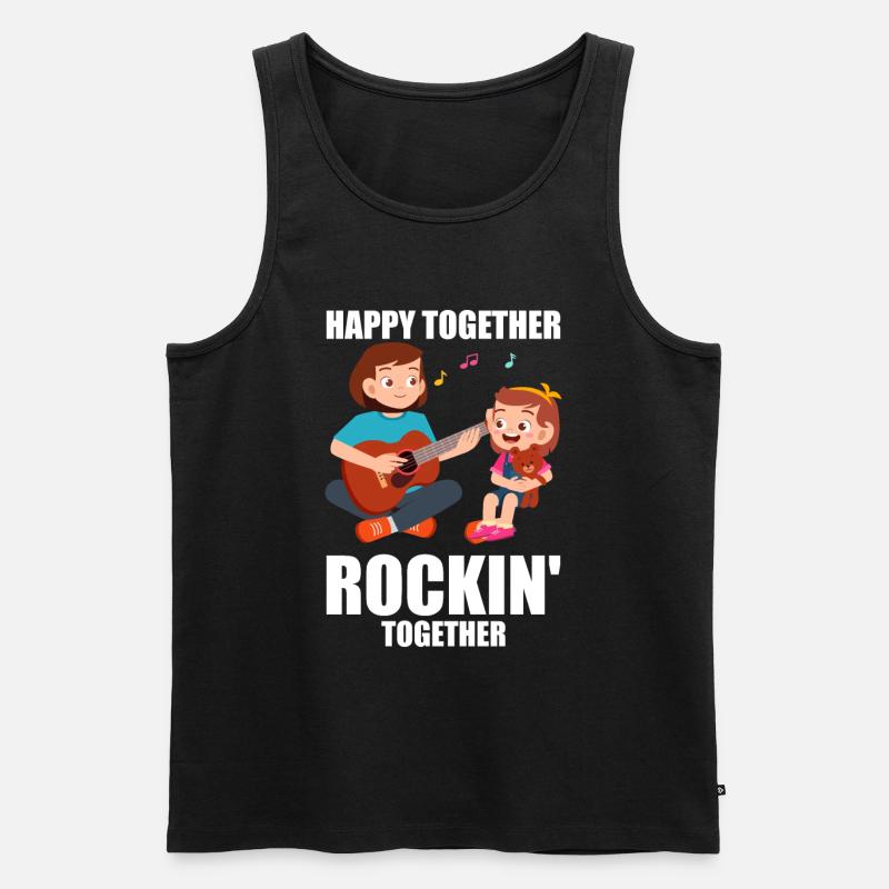 Mama Mutter Gitarre - Männer Premium Bio Tank Top - Schwarz