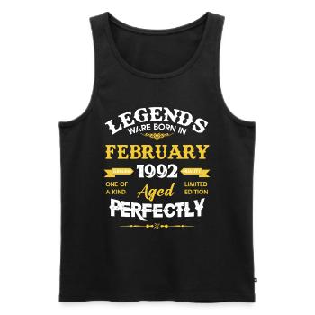Vintage Aged To Perfection February 1992 - Men's Premium Organic Tank Top - black - Front - Michal (187cm)
