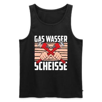Rohrleitungsbauer Sarkastisch - Männer Premium Bio Tank Top - Schwarz - Vorne - Michal (187cm)