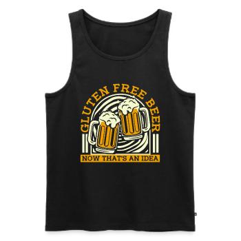 Gluten-free beer - Men's Premium Organic Tank Top - black - Front - Michal (187cm)