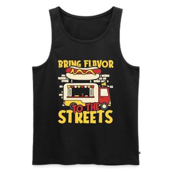 Street Food Hotdog - Men's Premium Organic Tank Top - black - Front - Michal (187cm)