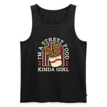 Straßenessen Mädchen - Männer Premium Bio Tank Top - Schwarz - Vorne - Michal (187cm)