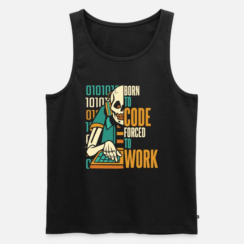 Entwickler Coder Programmierer Schädel - Männer Premium Bio Tank Top - Schwarz