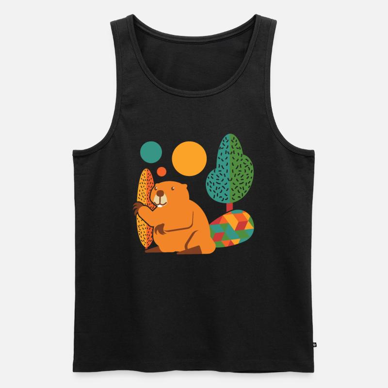 Biber Bunt - Männer Premium Bio Tank Top - Schwarz