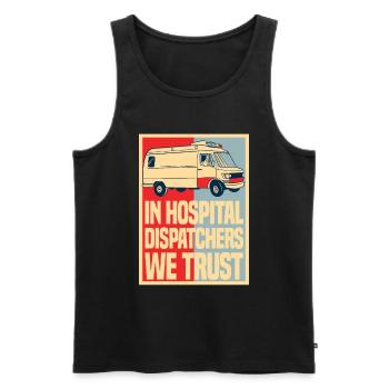 Notruf Leitstelle Einsatzzentrale Ambulanz - Männer Premium Bio Tank Top - Schwarz - Vorne - Michal (187cm)