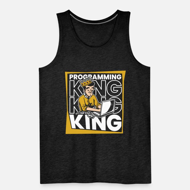 Développeur Coder Programmeur King Débardeur bio Premium Homme