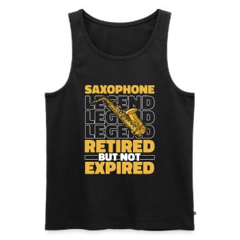 Saxophone Saxophone Retiré - Débardeur bio Premium Homme - noir - Devant - AI Model Male 178 light (178cm)