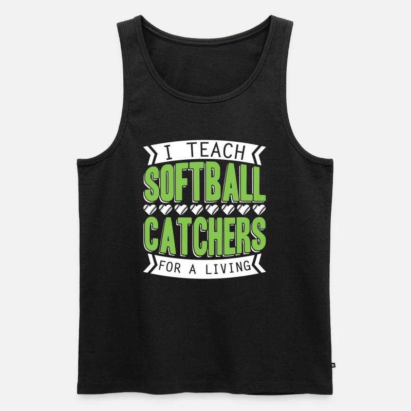 Softball Trainer - Männer Premium Bio Tank Top - Schwarz