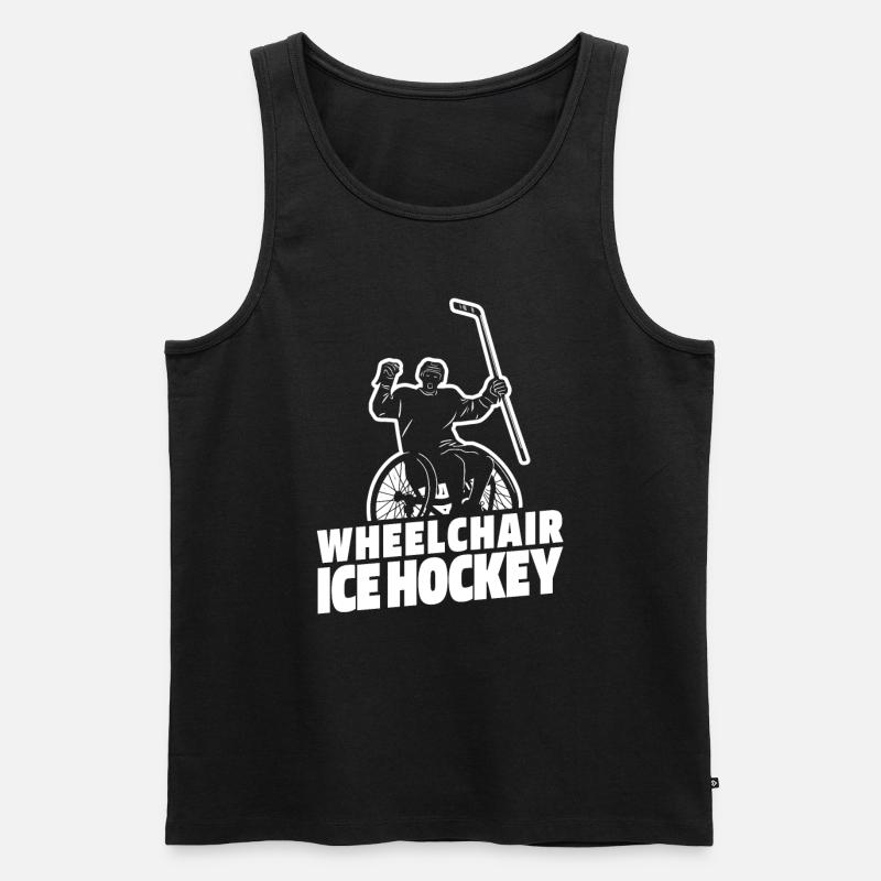 Eishockey Rollstuhl - Männer Premium Bio Tank Top - Schwarz