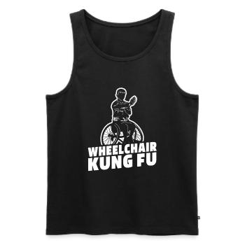 Kung Fu Rollstuhl - Männer Premium Bio Tank Top - Schwarz - Vorne - AI Model Male 178 light (178cm)
