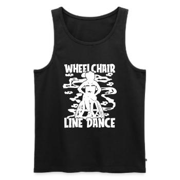 Line Dance Rollstuhl - Männer Premium Bio Tank Top - Schwarz - Vorne - Michal (187cm)