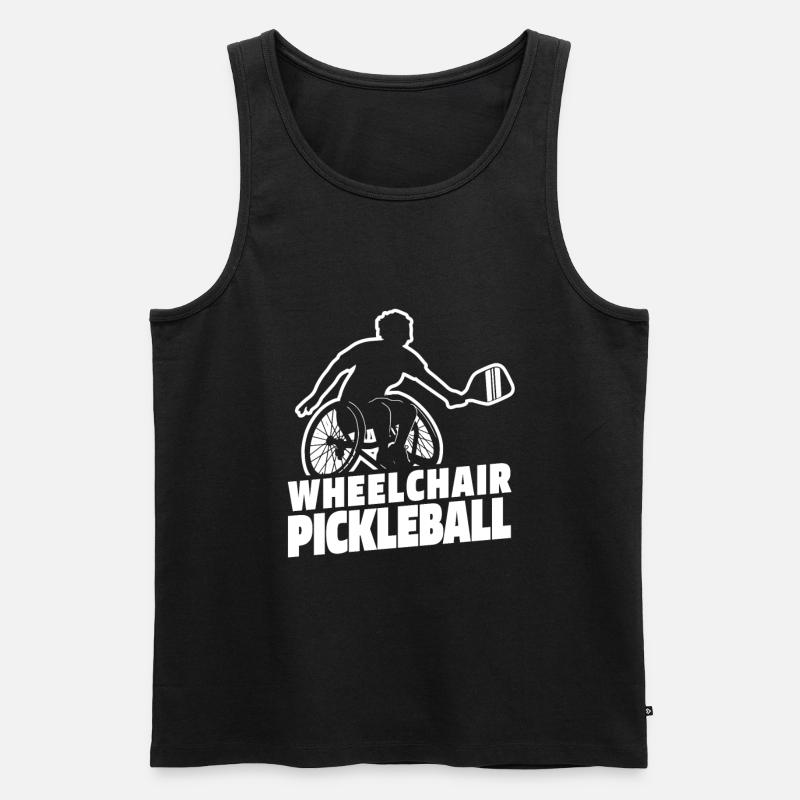 Pickleball Rollstuhl - Männer Premium Bio Tank Top - Schwarz