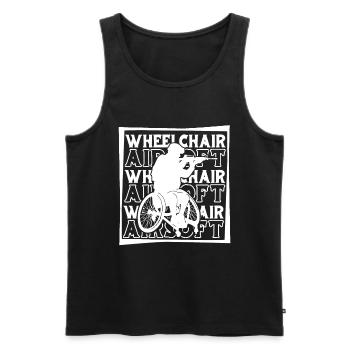 Fauteuil roulant Airsoft - Débardeur bio Premium Homme - noir - Devant - AI Model Male 178 light (178cm)