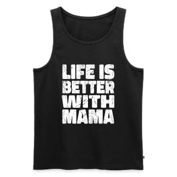 Maman murmure La vie est meilleure avec ma maman - Débardeur bio Premium Homme - noir - Devant - Michal (187cm)
