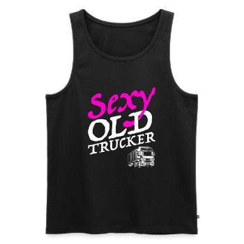 Truck Driver Trucker Truck Driver Funny - Men's Premium Organic Tank Top - black - Front - Michal (187cm)