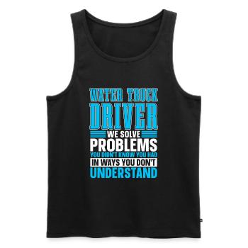 Lkw Fahrer Trucker Lastwagenfahrer - Männer Premium Bio Tank Top - Schwarz - Vorne - Michal (187cm)