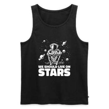 Space Space Astronaut Space Colonization - Men's Premium Organic Tank Top - black - Front - AI Model Male 178 light (178cm)