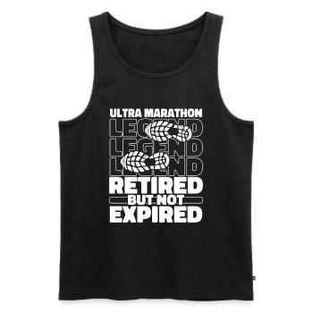 Retired ultramarathon - Men's Premium Organic Tank Top - black - Front - AI Model Male 178 light (178cm)