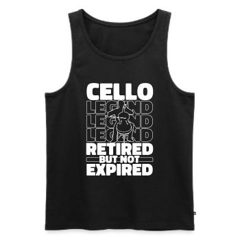 Retired cello cellist - Men's Premium Organic Tank Top - black - Front - AI Model Male 178 light (178cm)